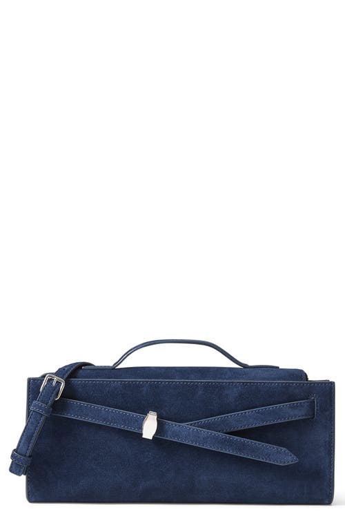 Veronica Beard Dash Suede Clutch Bag In Blue