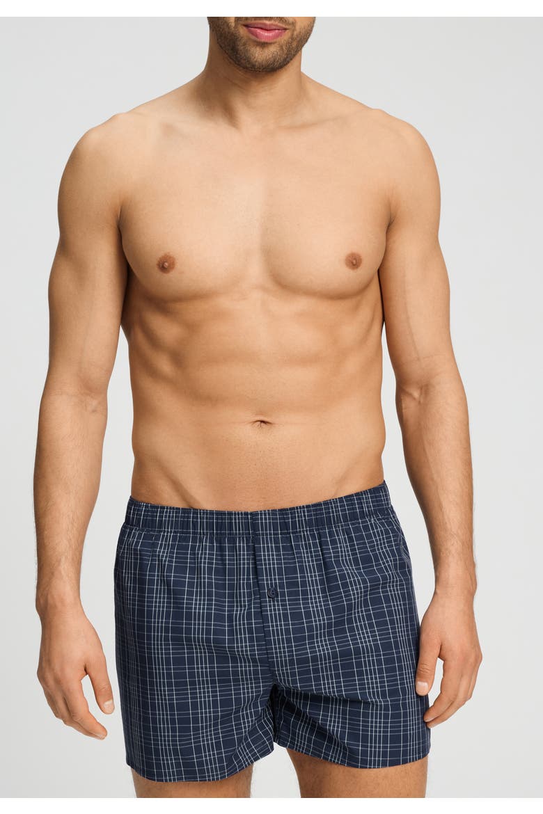 Fancy Woven Cotton Boxer, Alternate, color, Checked Blue