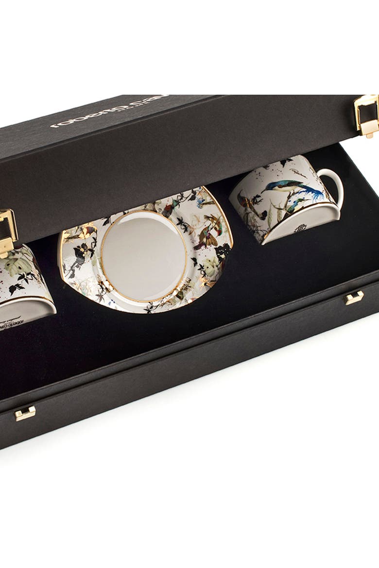 Tea Cup & Saucer with Luxury Box, Alternate, color, Garden's Birds