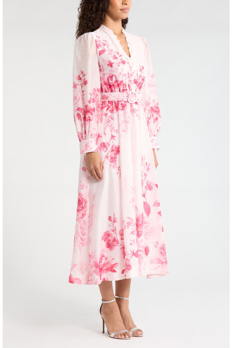 Rosalyn Floral Long Sleeve Belted Dress, Alternate, color, ROSINA FLORAL