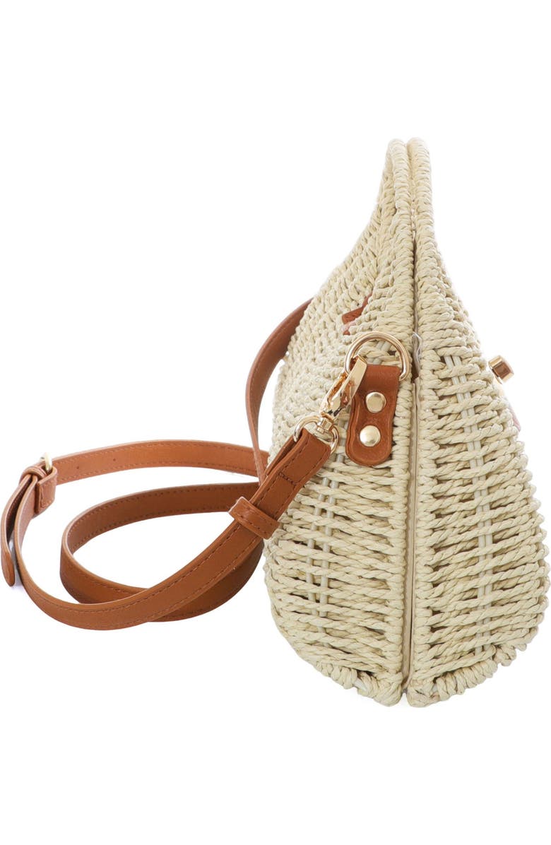 Adornia White Straw Picnic Basket Clutch, Alternate, color, White