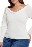 ELOQUII Extended Cable Detail Sweater