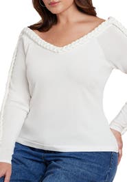 ELOQUII Extended Cable Detail Sweater