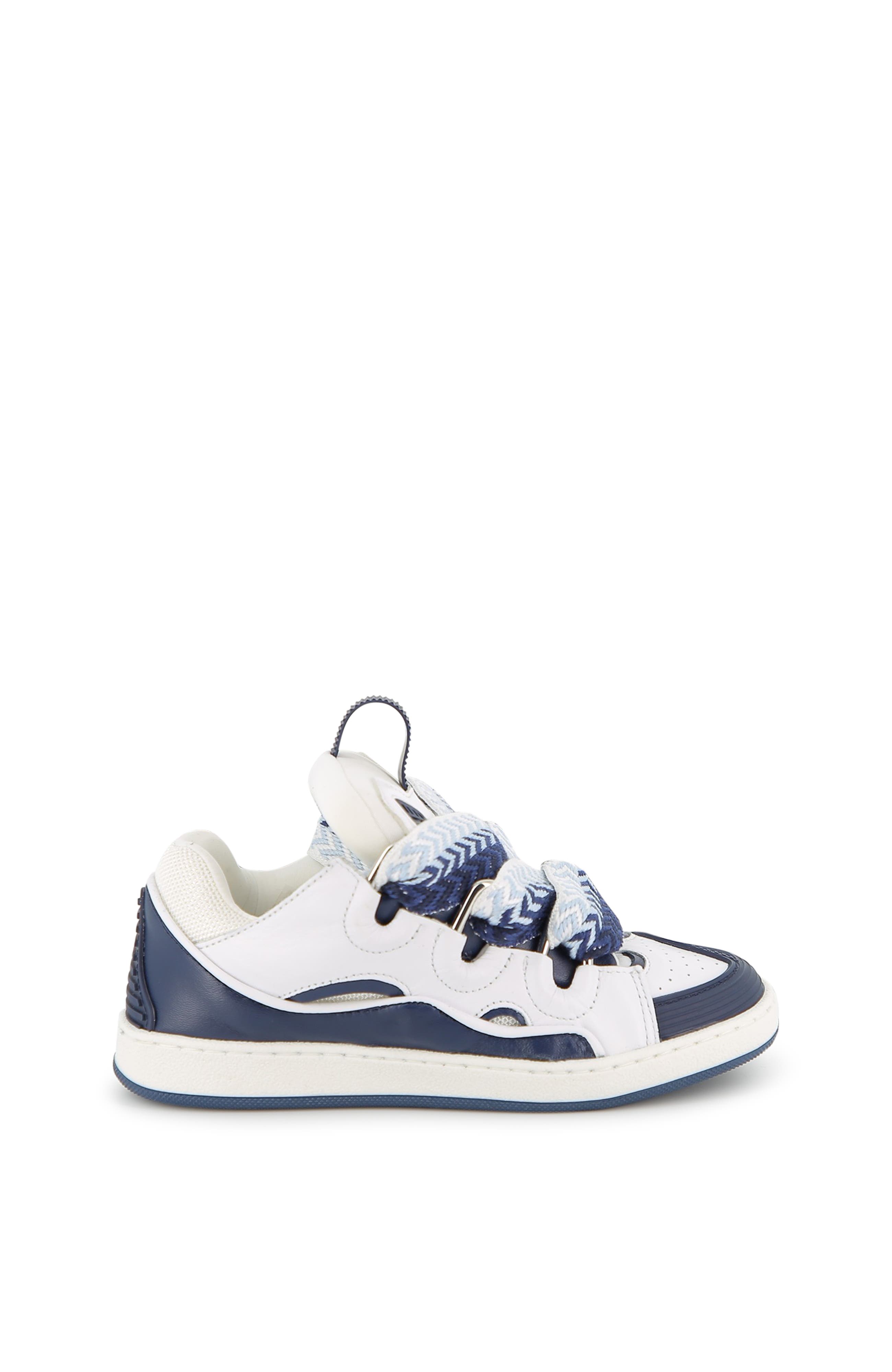 Lanvin Kids Curb Sneakers With Laces, Main, color, Navy Blue