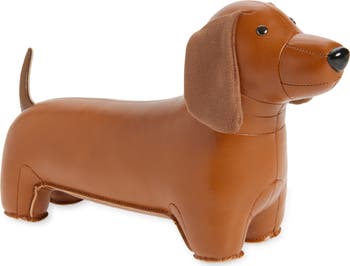 Teckel Dachshund Faux Leather Bookend