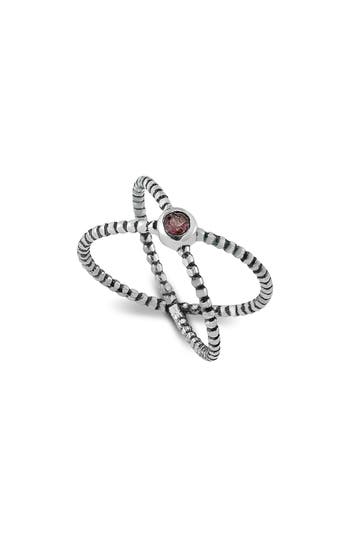 Samuel B. Silver 0.15 Ct. Tw. Pink Tourmaline X Ring In Pink
