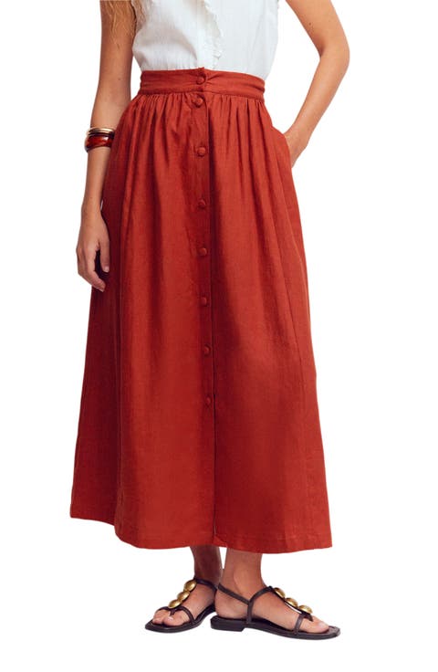 Emma Linen Maxi Skirt