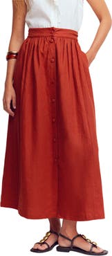 Boden Emma Linen Maxi Skirt