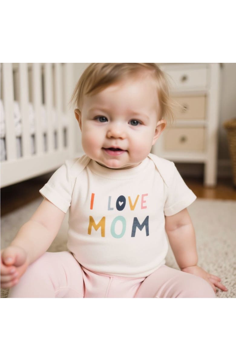 Finn + Emma Organic Baby Graphic Bodysuit | Love Mom, Alternate, color, Off White