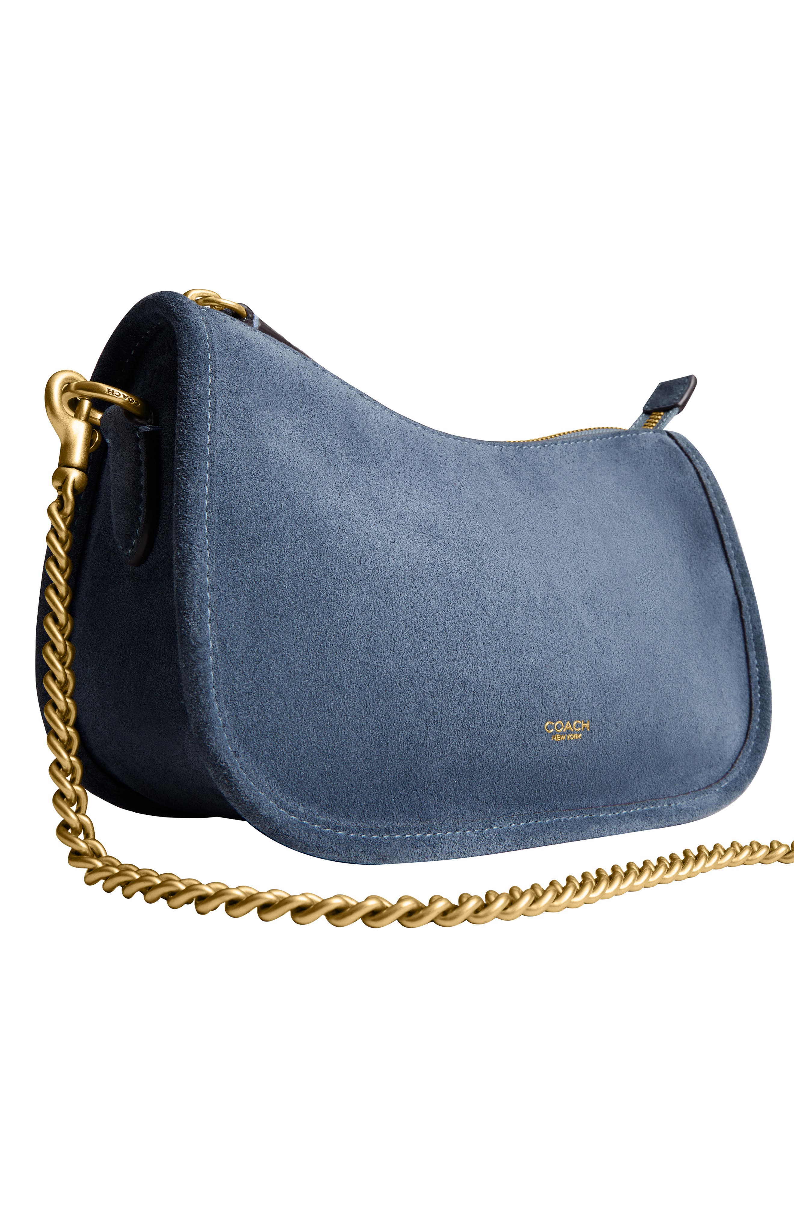 COACH Waverly Suede Shoulder Bag, Alternate, color, 
