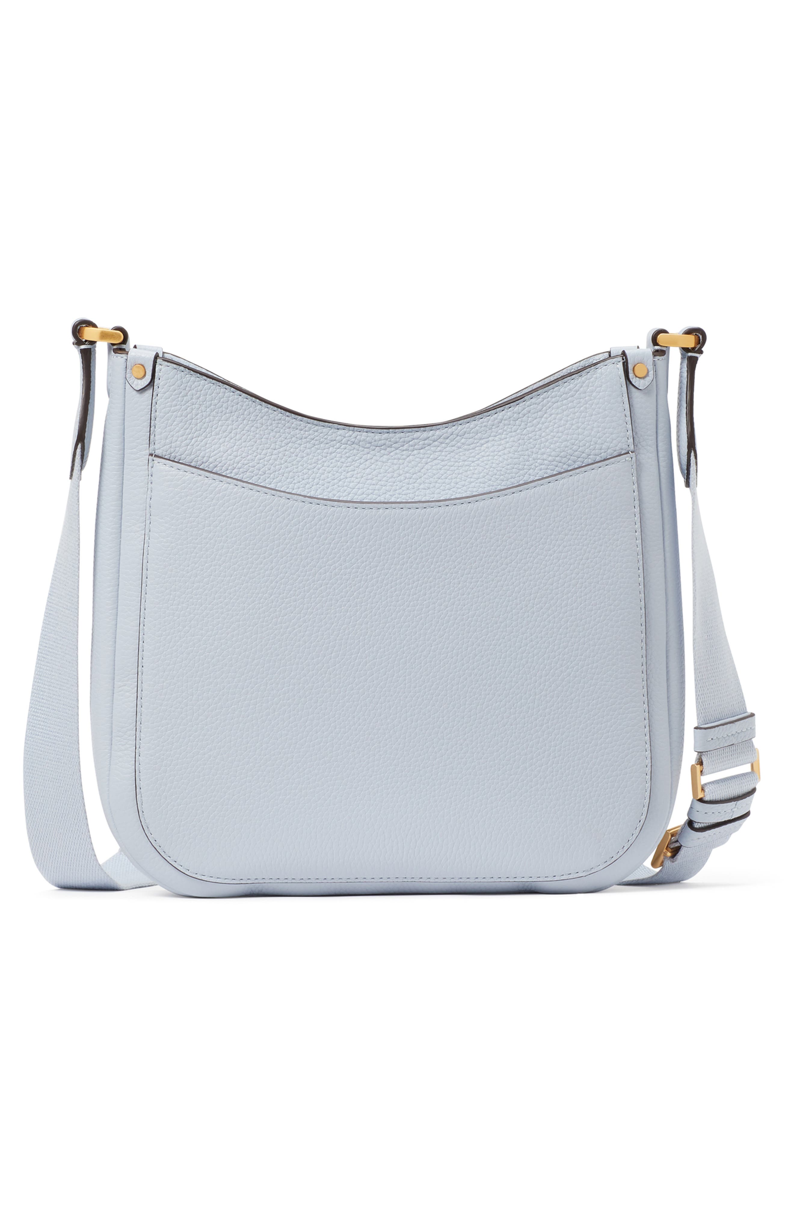 medium roulette pebble leather crossbody bag, Alternate, color, PALE HYDRANGEA