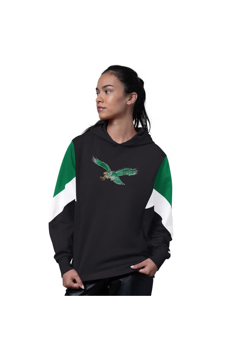 Women's Starter Black Philadelphia Eagles Scrimmage Hoodie, Main, color, Black