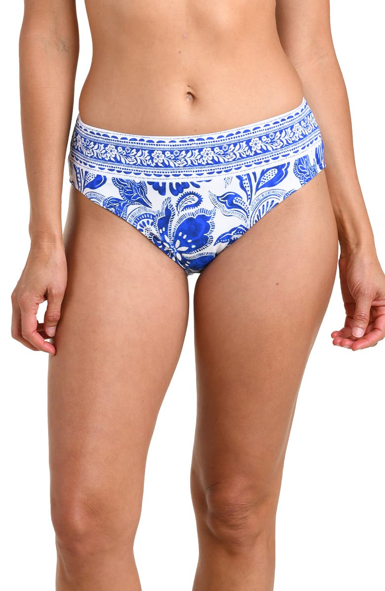 La Blanca Botanical Brocade Bikini Bottoms, Main, color, Lapis
