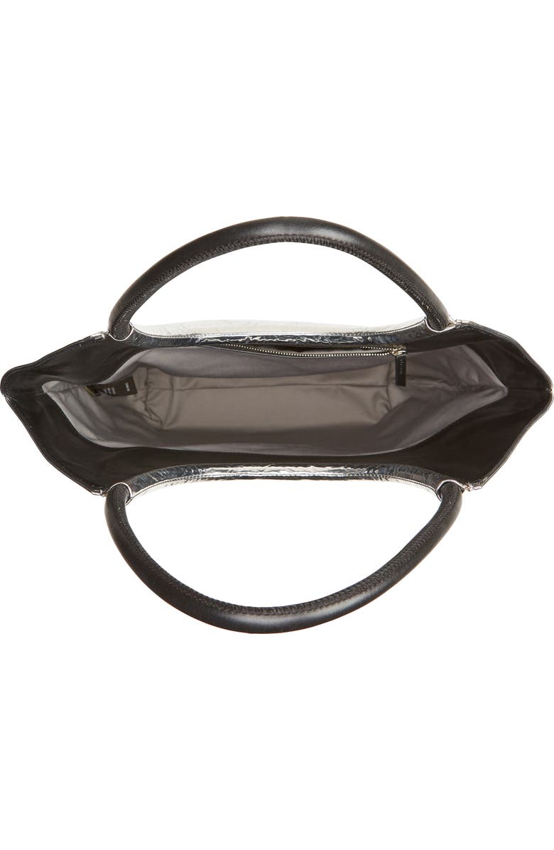 rag & bone Remi Crinkled Metallic Faux Leather Shopper, Alternate, color,