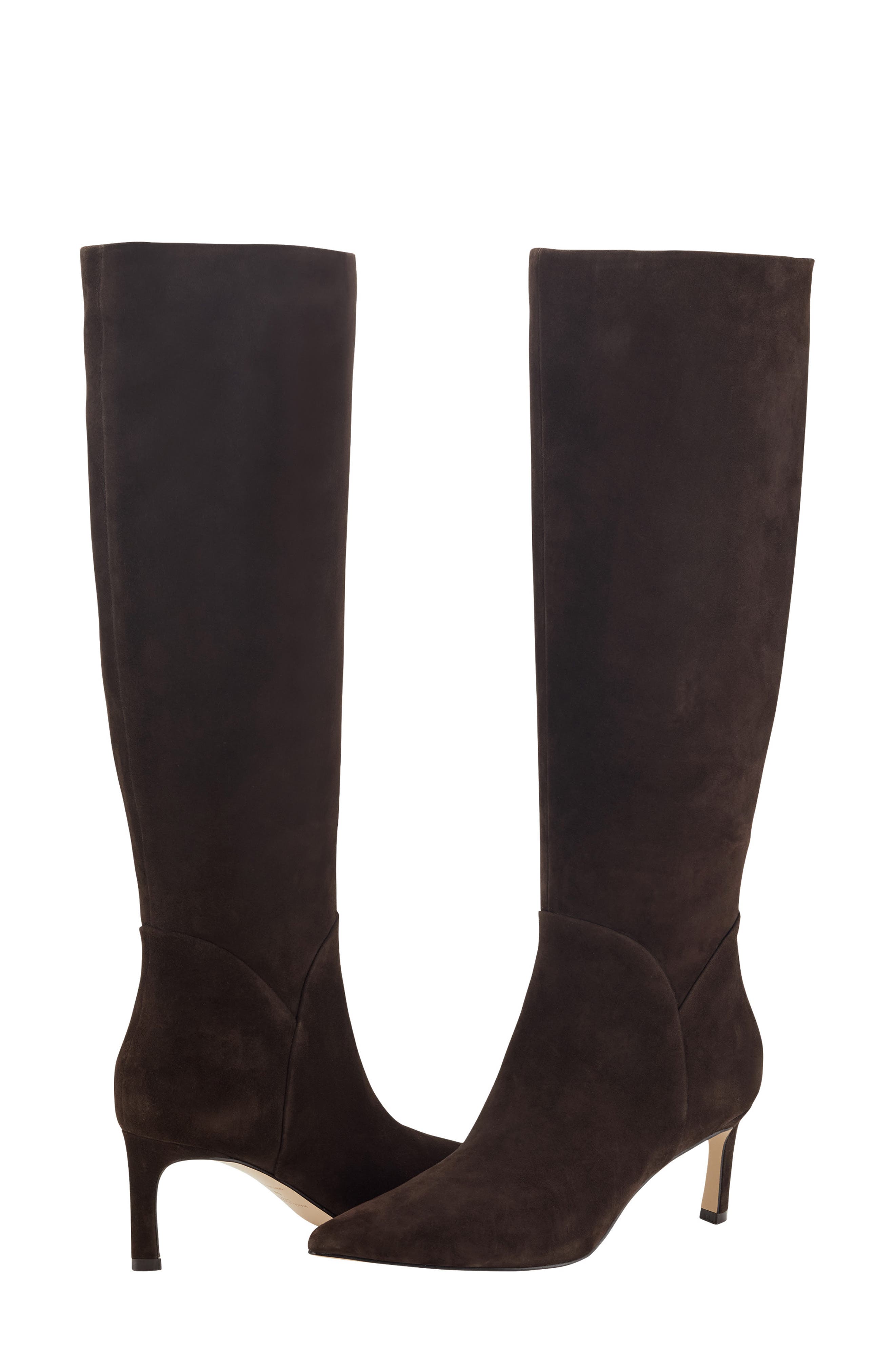 Marc Fisher LTD Sabrina Knee High Boot, Alternate, color, Dark Brown Seude