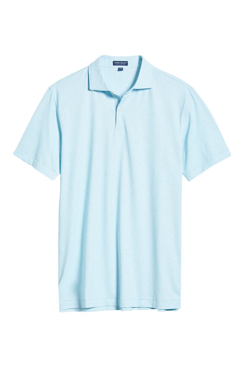 Harmon Tailored Fit Geo Print Performance Golf Polo, Alternate, color, CAPRI BREEZE