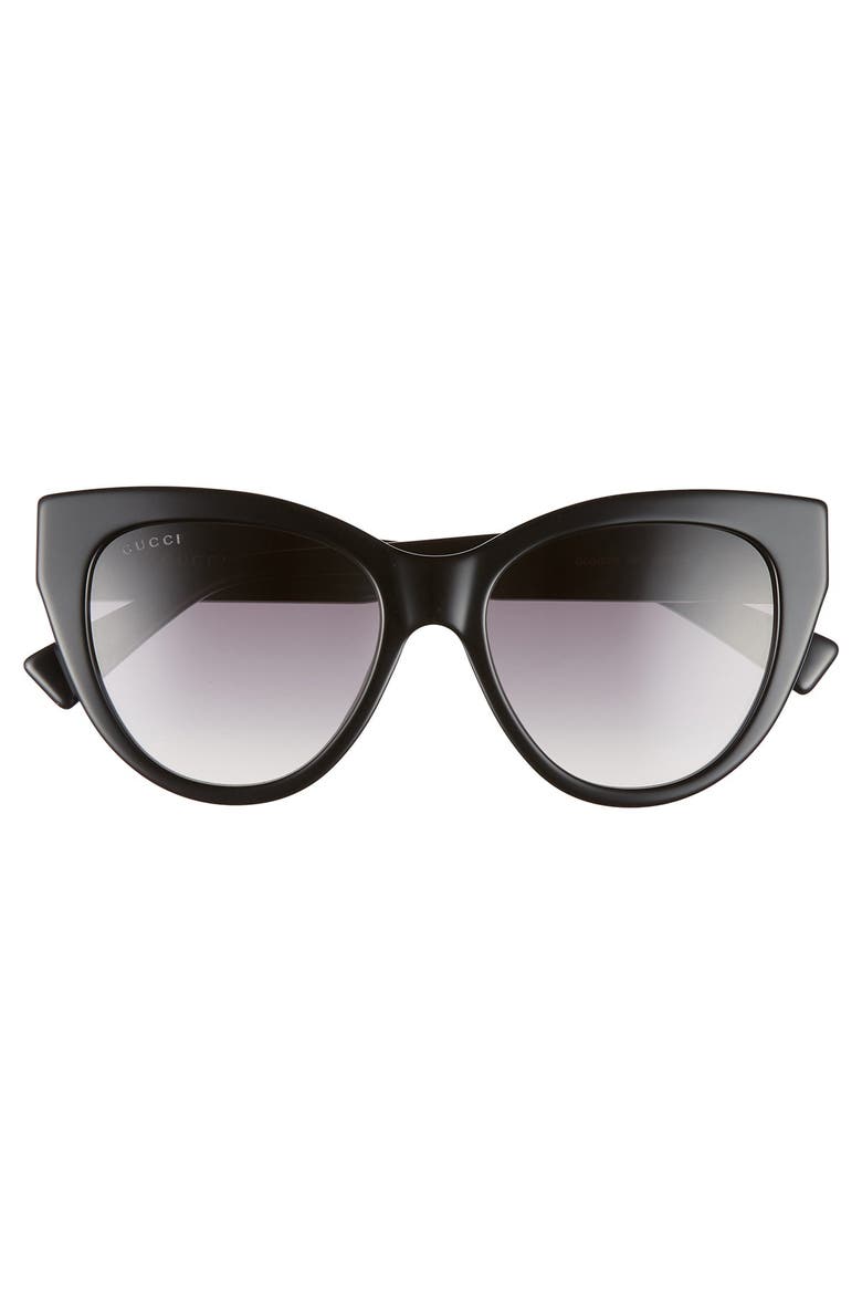 53mm Cat Eye Sunglasses, Alternate, color, BLACK