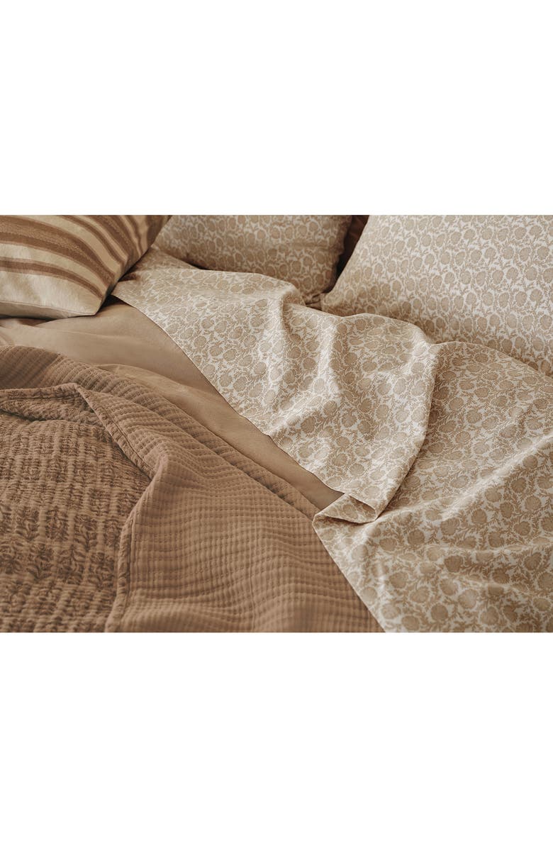 Coyuchi Print Organic Cotton Percale Sheet Set, Alternate, color, Shell Robles