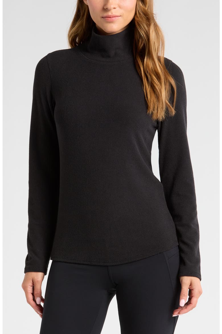 Cozy Rib Mock Neck Top, Main, color, BLACK