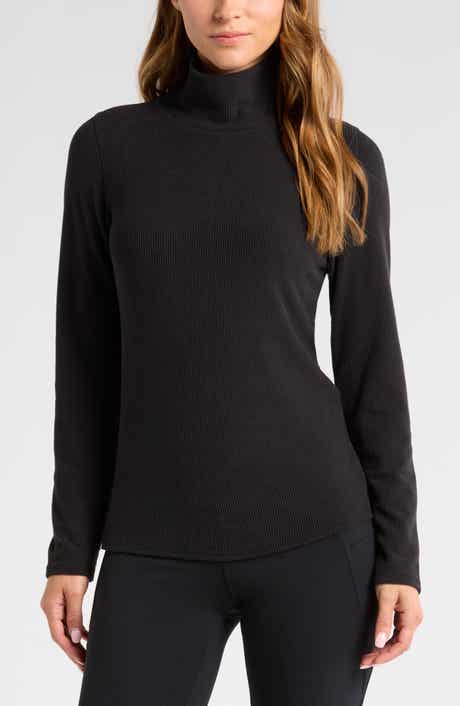 Zella Cozy Rib Mock Neck Top