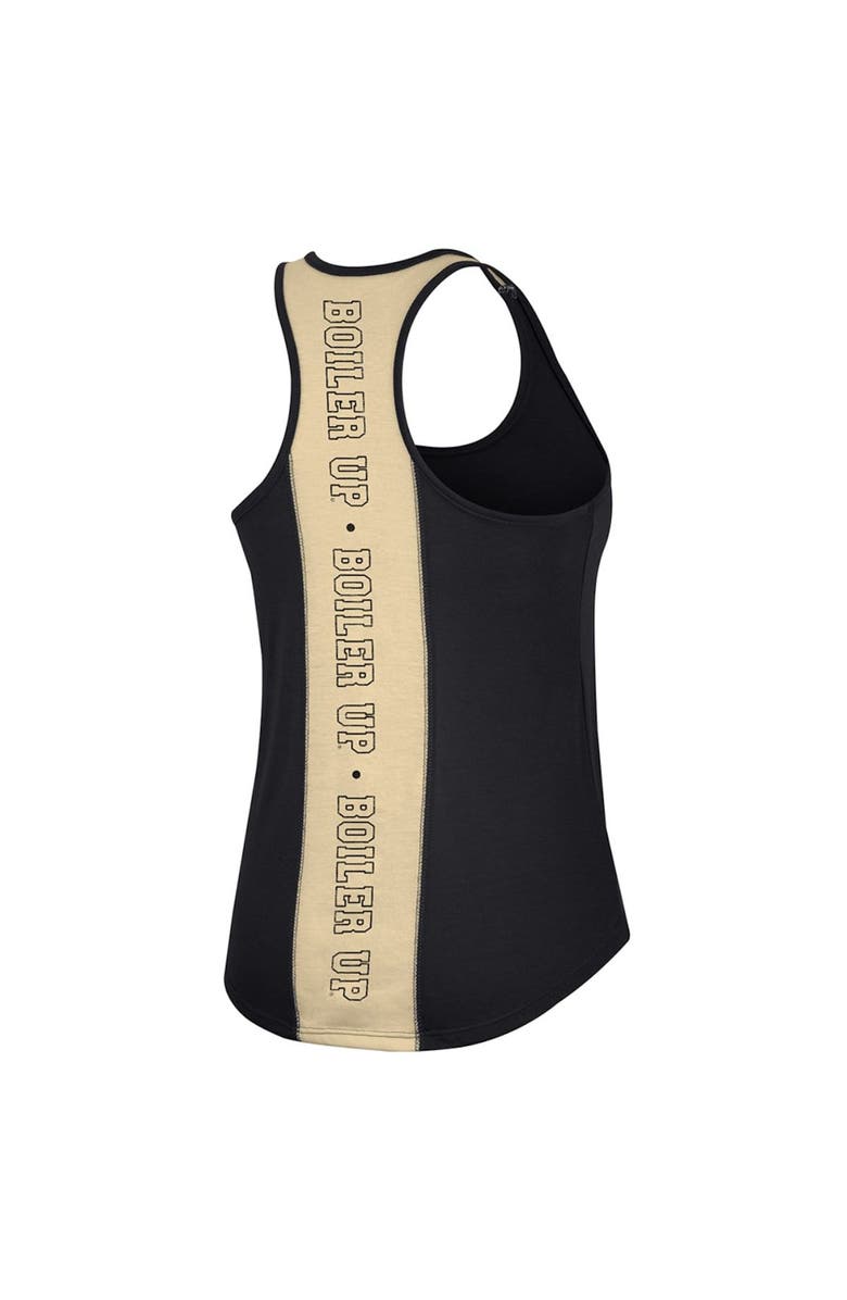 COLOSSEUM Women's Colosseum Black Purdue Boilermakers 10 Days Racerback Scoop Neck Tank Top, Alternate, color, 
