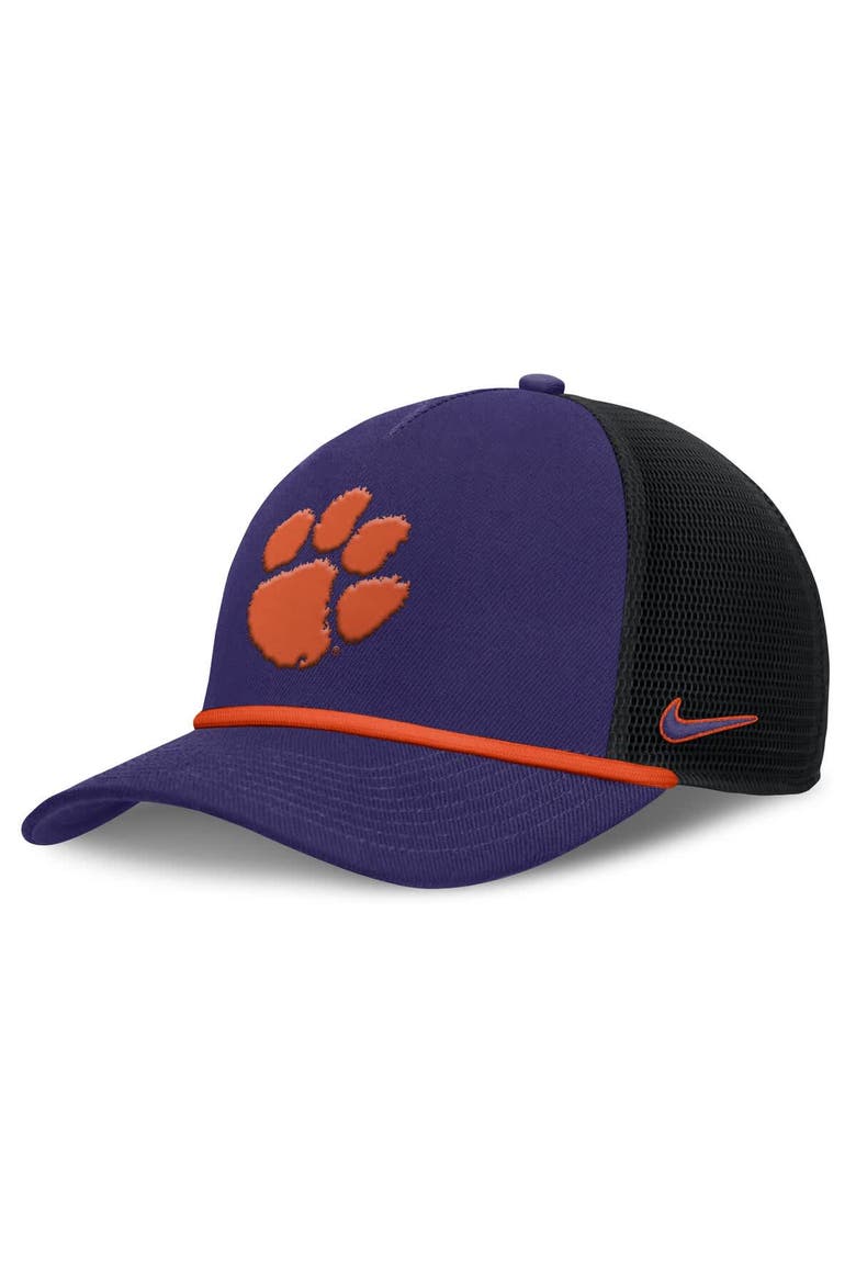 Men's Nike Purple Clemson Tigers Rise Primetime Trucker Adjustable Hat, Main, color, Purple