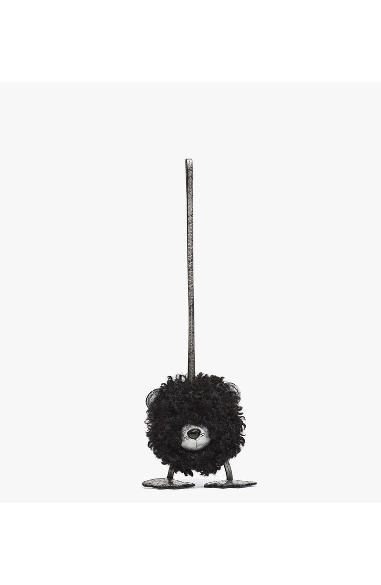 MCM Aren Bear Charm in Faux Fur, Main, color, Black