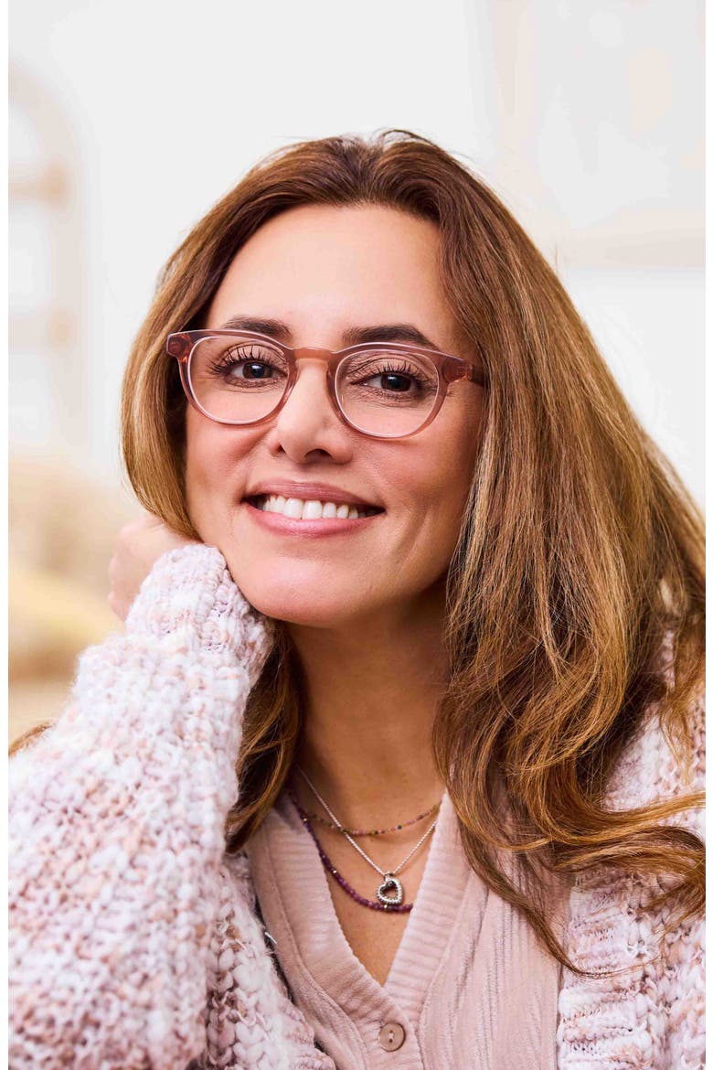 Clearly 46mm Round Reading Glasses, Alternate, color, ROSE CRYSTAL
