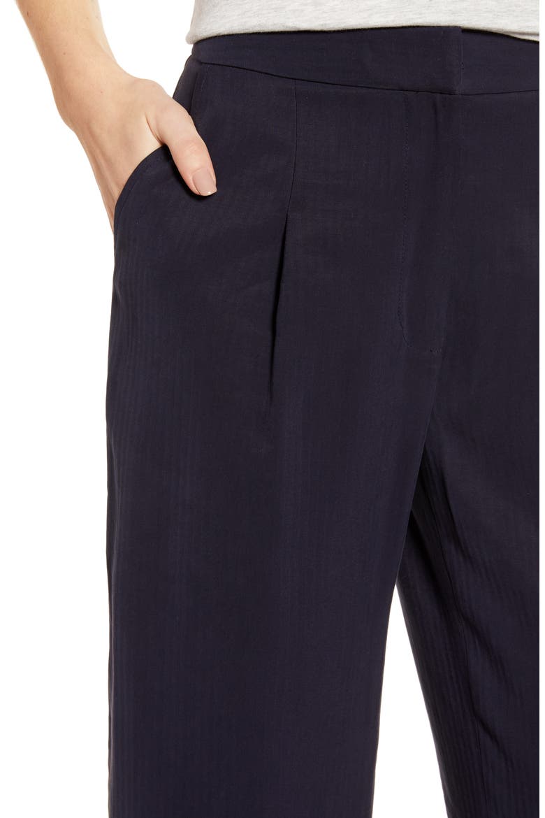 Tonal Stripe Relaxed Slacks (Nordstrom Exclusive), Alternate, color, NAVY NIGHT