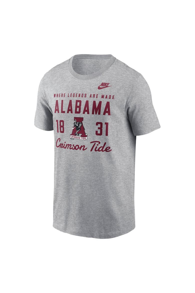 Men's Nike  Gray Alabama Crimson Tide Legacy Stacked Established T-Shirt, Alternate, color, Gray
