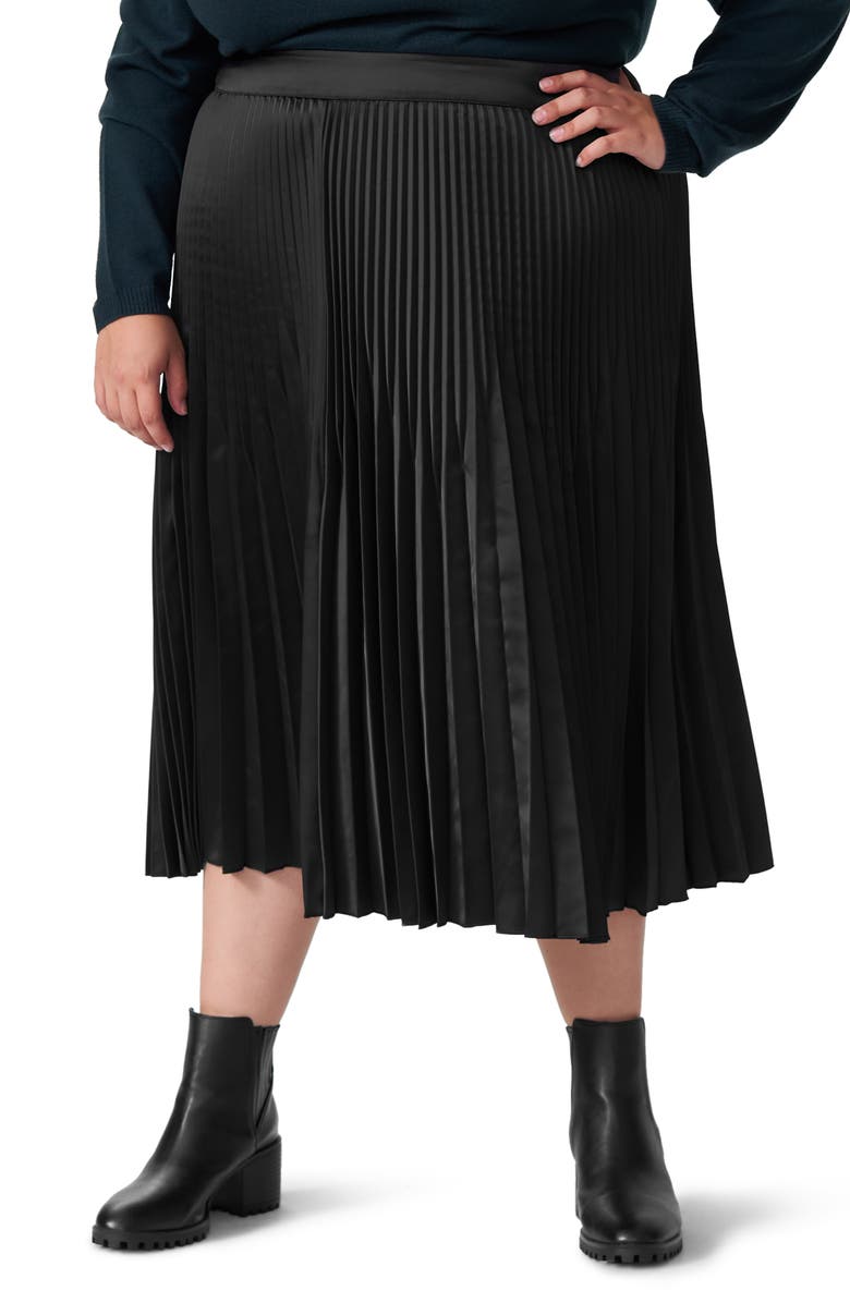 Universal Standard Kniko Pleated Midi Skirt, Main, color,