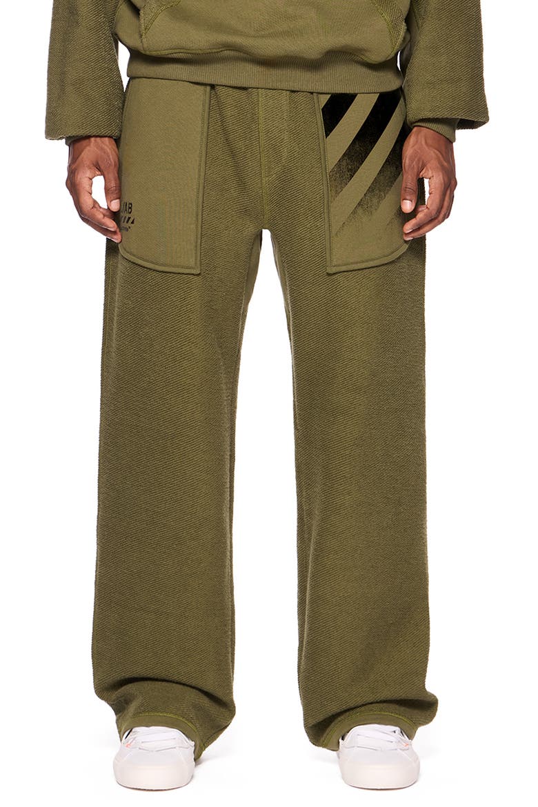 Reverse Knit Wide Leg Sweatpants, Main, color, WINTER MOSS