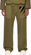 L/AB C/O OFF-WHITE Reverse Knit Wide Leg Sweatpants