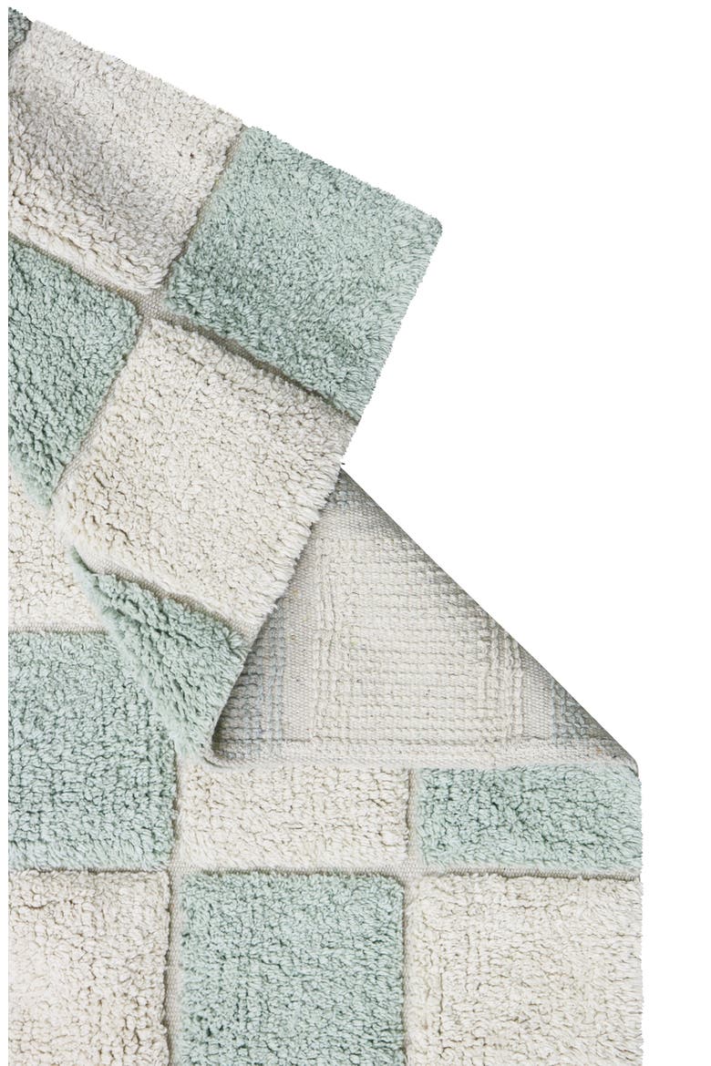 Tiles Washable Cotton Blend Rug, Alternate, color, BLUE SAGE