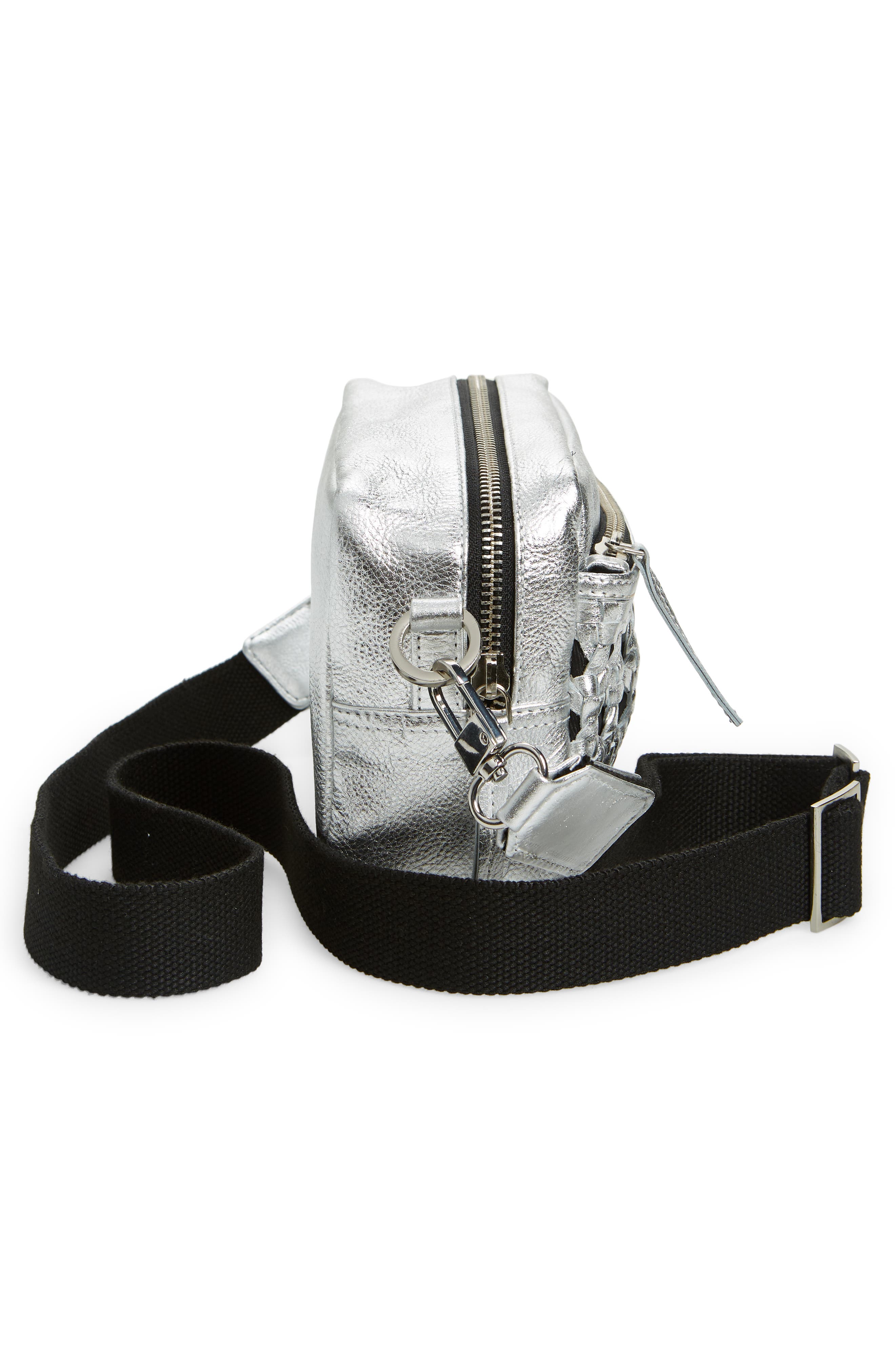 Topshop Lola Woven Leather Crossbody Bag, Alternate, color, 