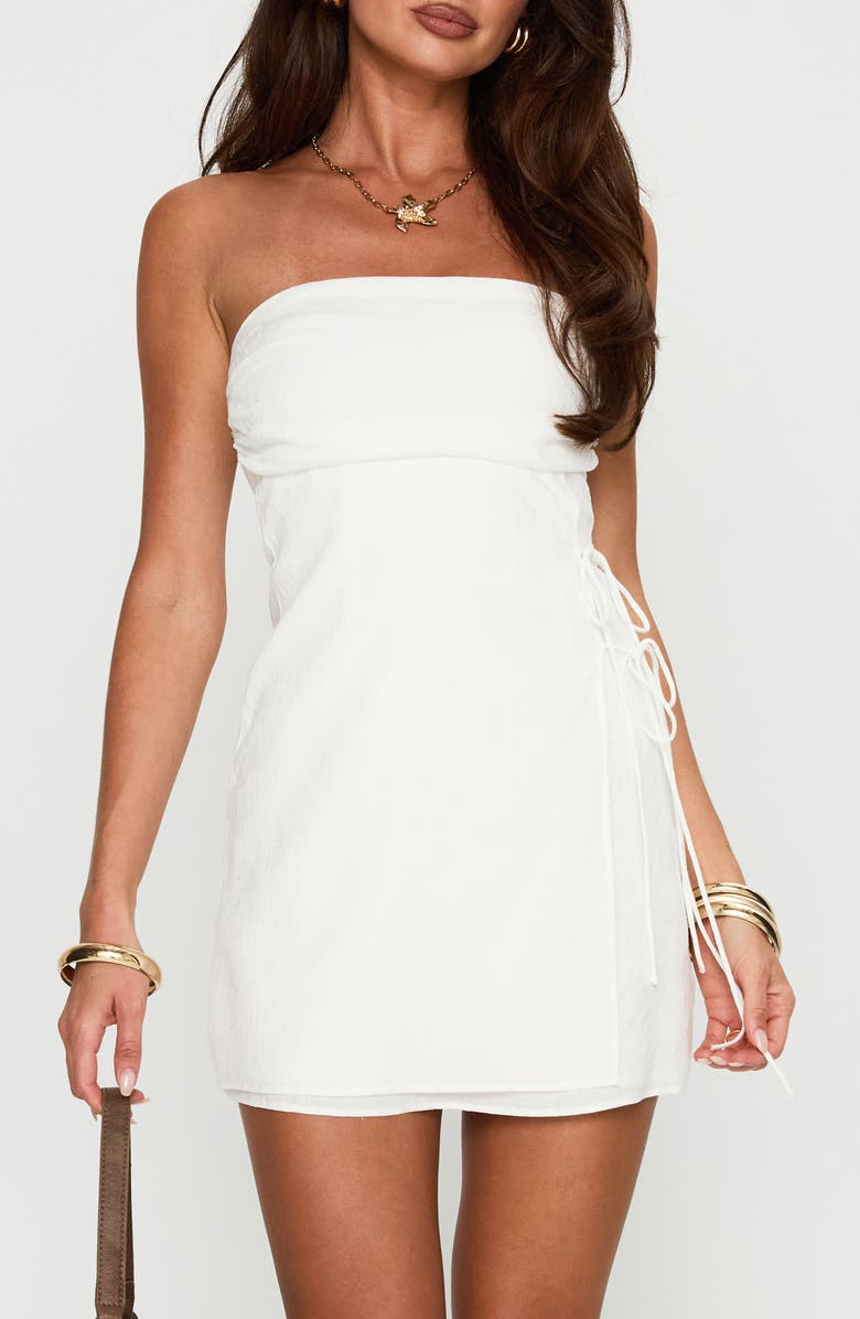 Princess Polly New Beginnings Strapless Minidress, Alternate, color, White