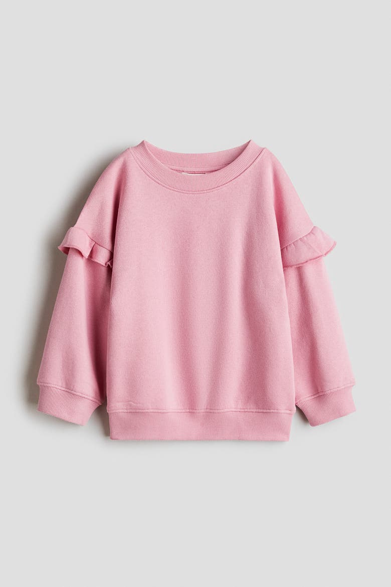 Ruffled Sweatshirt, Main, color, Pink