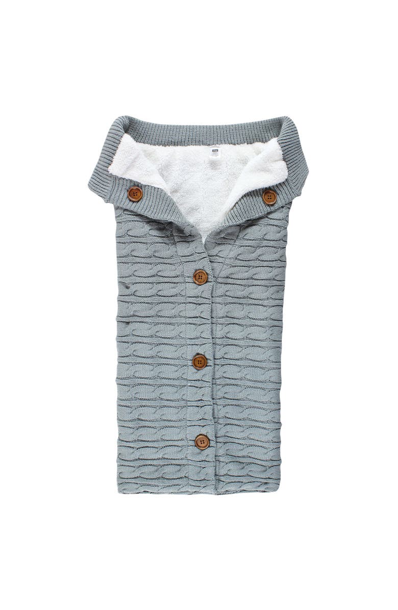 Hudson Baby Plush Knitted Fluffy Stroller & Lounge Baby Snuggle Wrap, Main, color, Gray