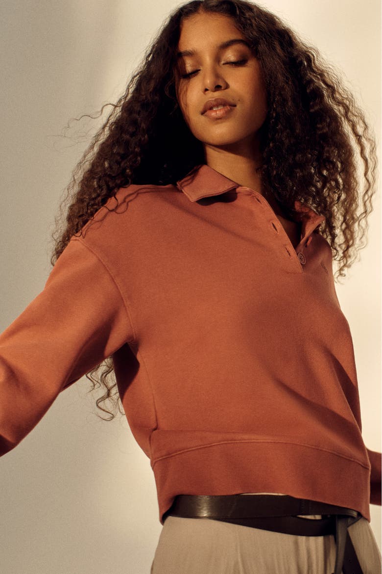 Loose-fit Polo Shirt, Main, color, Rust red
