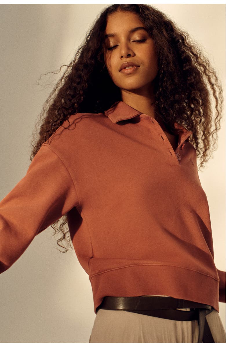 H&M Loose-fit Polo Shirt, Alternate, color, Rust Red