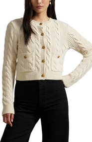 Polo Ralph Lauren Cable Knit Wool & Cashmere Cardigan