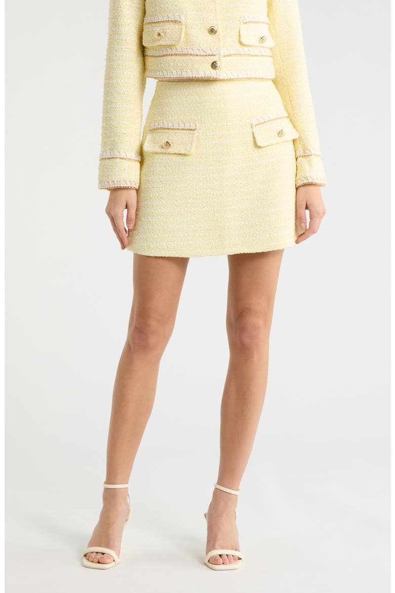 Tweed Mini Skort, Main, color, LIGHT YELLOW