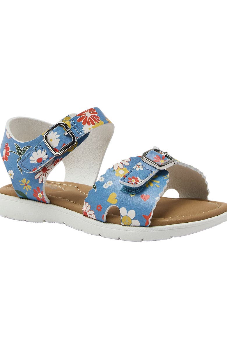 Lands' End Toddlers Easy On Scalloped Sandals, Main, color, Pale Blue Florals
