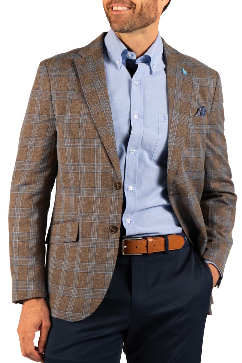 Multi Plaid Modern Fit Sport Coat, Alternate, color, TOBACCO