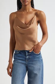 L'AGENCE Calista Cowl Neck Satin Camisole