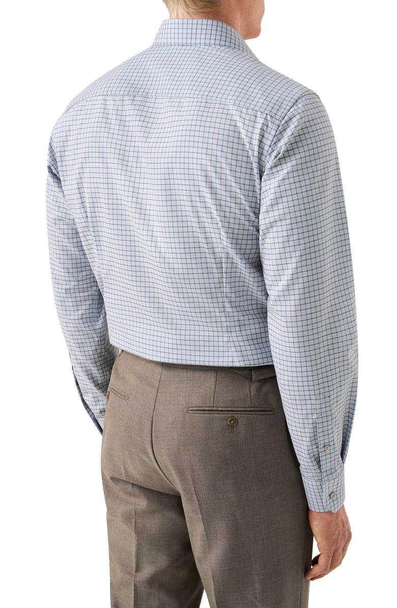 Eton Contemporary Fit Check Cotton Dress Shirt, Alternate, color, Dark Blue