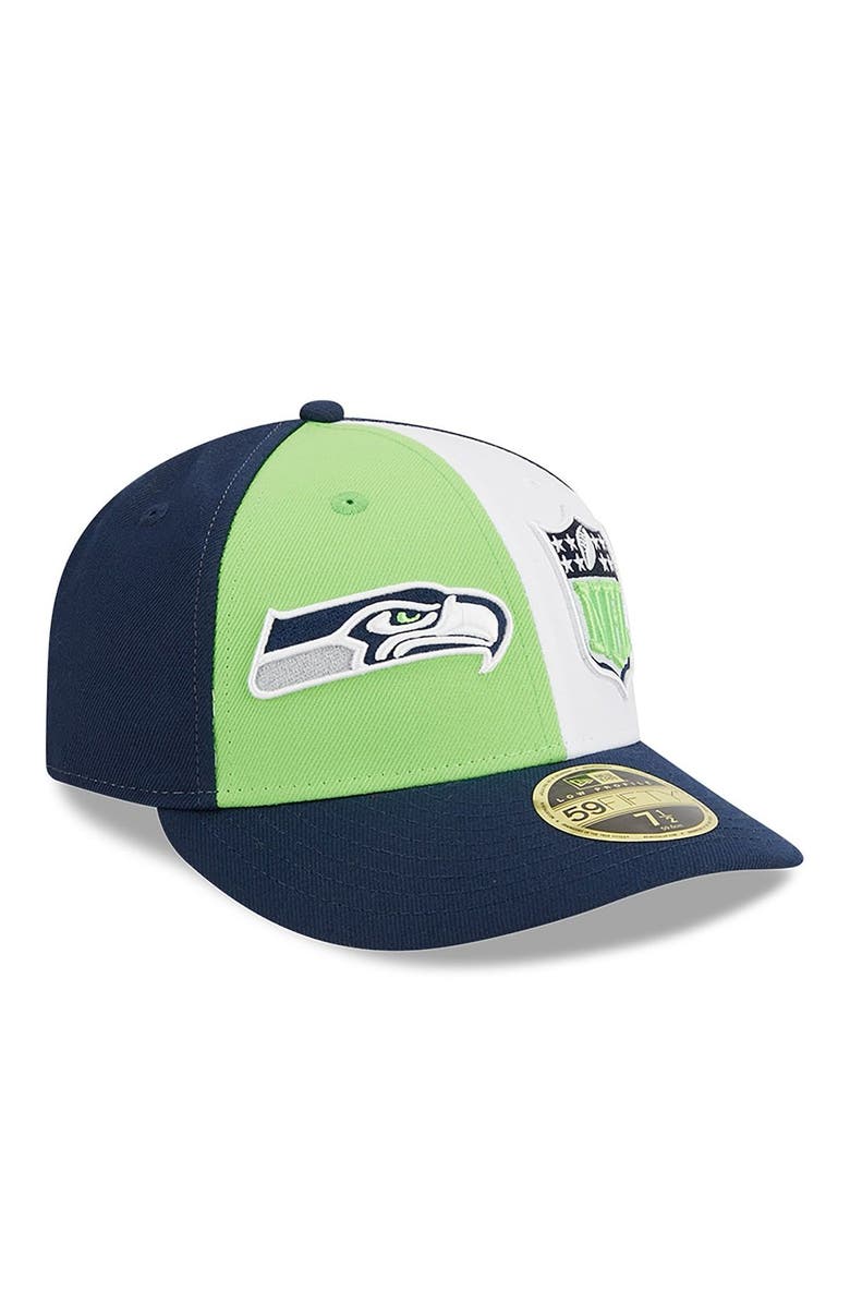 New Era Men's New Era Neon Green/College Navy Seattle Seahawks 2023 Sideline Low Profile 59FIFTY Fitted Hat, Main, color, Neon Green