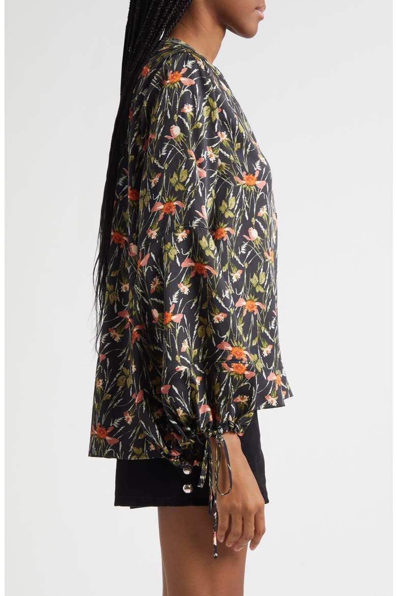 Windswept Meadow Rosella Button-Up Shirt, Alternate, color, BLACK/MULTI