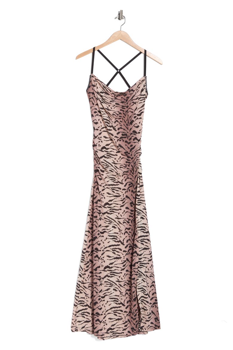 Concrete Jungle Maxi Slipdress, Alternate, color, COCOA COMBO
