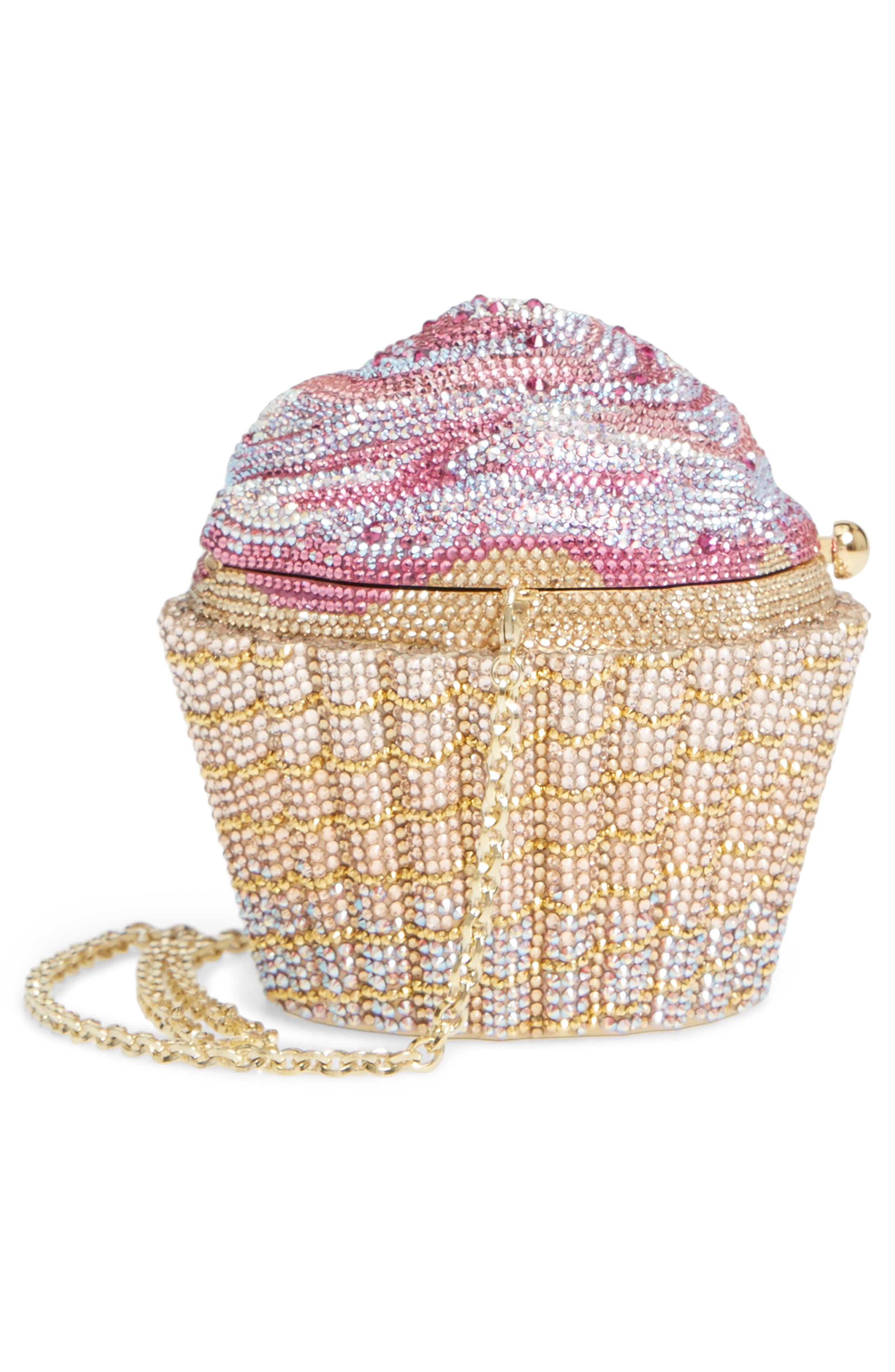 Judith Leiber Cupcake Crystal Embellished Clutch, Alternate, color, 